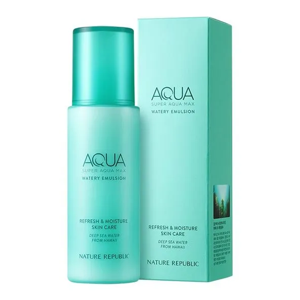 NATURE REPUBLIC NATURE REPUBLIC Super Aqua Max Watery Emulsion 130ml - hydrating - front bottle shot
