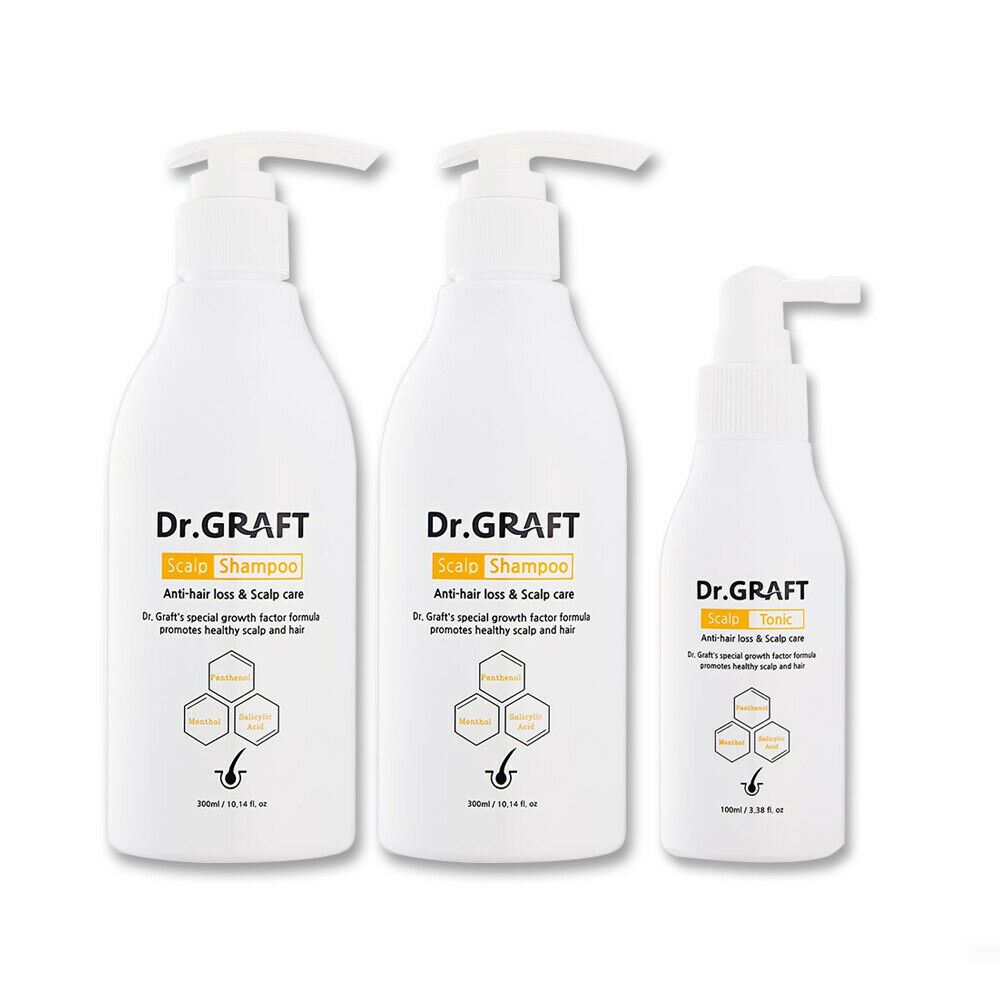Dr.GRAFT Dr.GRAFT Gift SET - 2 Scalp Shampoo and 1 Scalp Tonic - soothing - front bottle shot