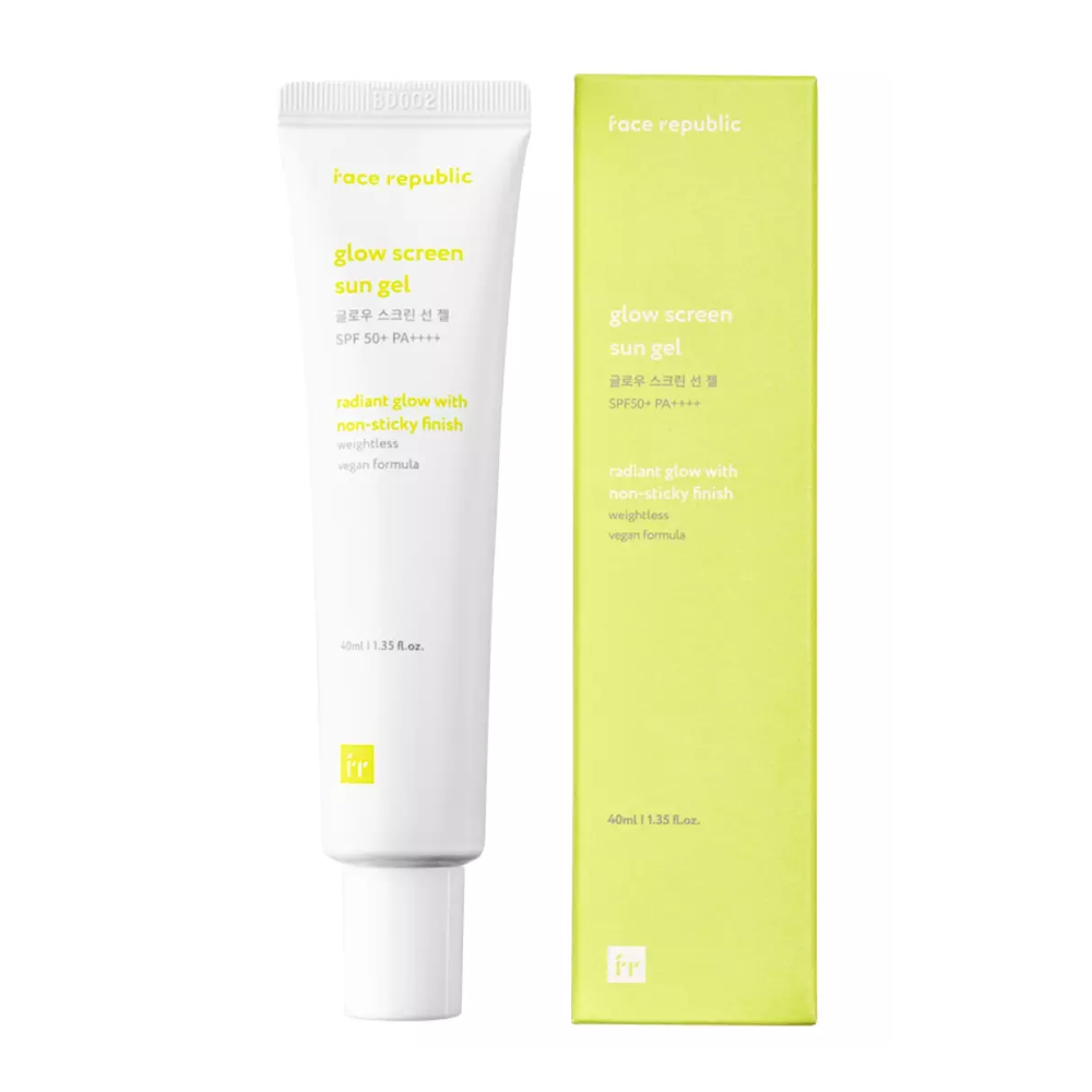 face republic face republic Glow Screen Sun Gel SPF50+ PA++++ 40ml - brightening - front bottle shot