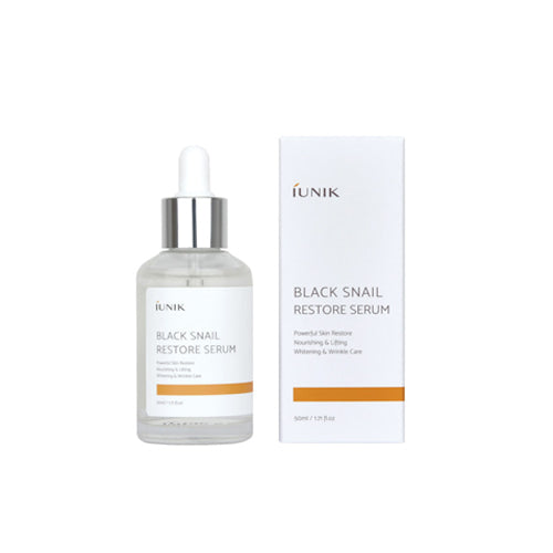 iUNIK iUNIK Black Snail Restore Serum 50ml - hydrating - front bottle shot