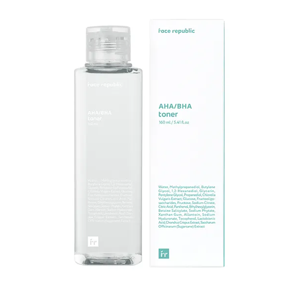 face republic face republic AHA/BHA Toner 160ml - hydrating - front bottle shot