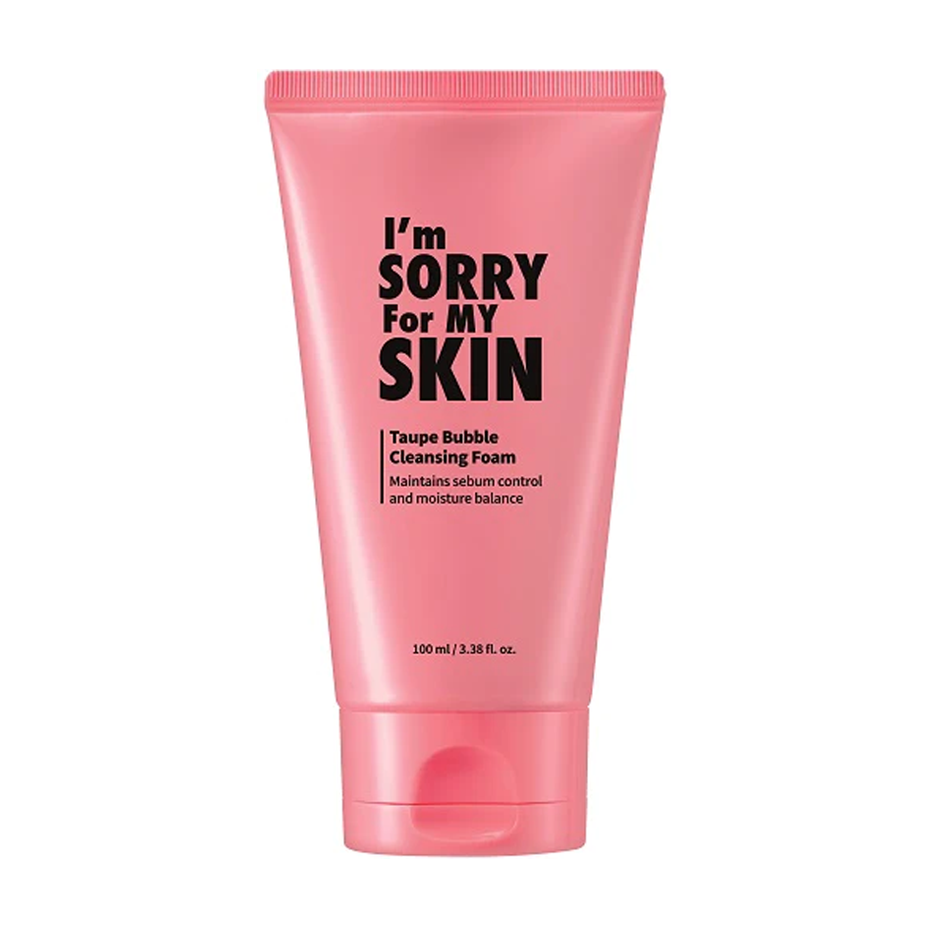 I'm Sorry For My Skin I'm Sorry For My Skin Taupe Bubble Cleansing Foam 100ml - hydrating - front bottle shot