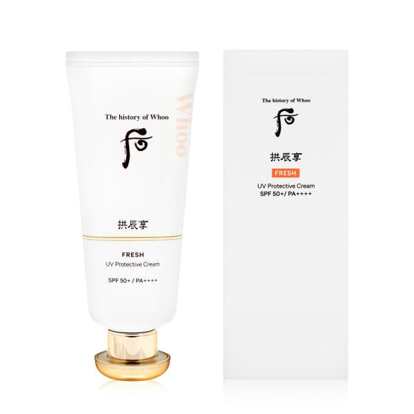 THE WHOO THE WHOO Gongjinhyang Fresh Sun Cream 60ml SPF 50+/PA++++ - soothing - front bottle shot