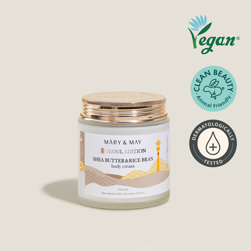 Mary&May Mary&May Shea Butter & Rice Bran Body Cream 250ml - hydrating - front bottle shot