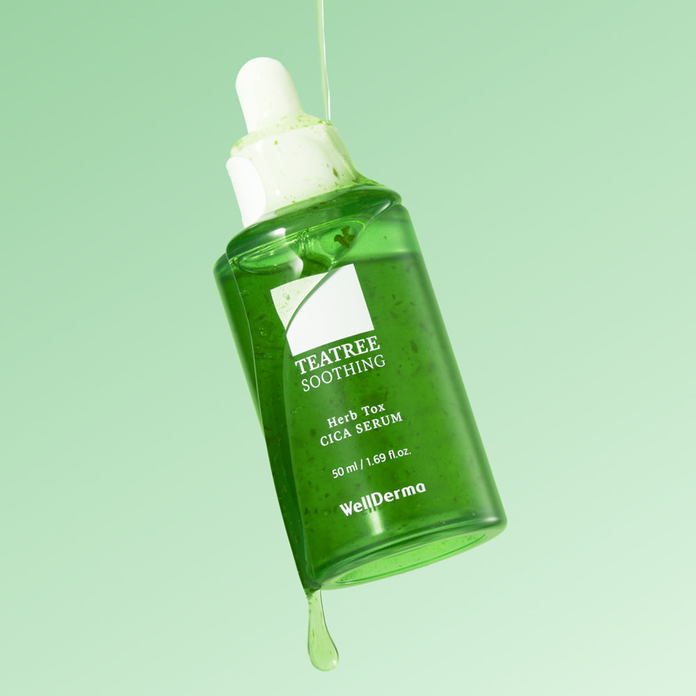 WellDerma WellDerma Tea Tree Herb Tox Cica Serum 50ml - hydrating - front bottle shot