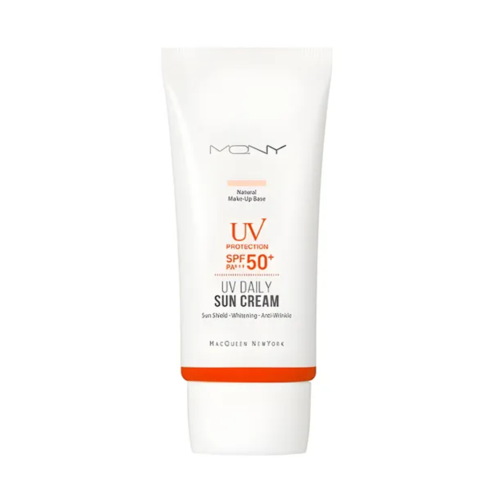 MACQUEEN MACQUEEN UV Daily Sun Cream SPF50+ PA+++ (Natural Make-Up Base) 50g - hydrating - front bottle shot