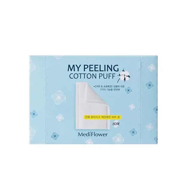 MediFlower MediFlower My Peeling Cotton Puff 80 pcs - soothing - front bottle shot