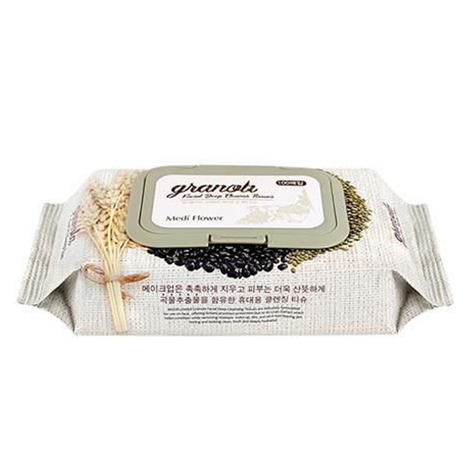 MediFlower MediFlower Granola Facial Deep Cleansing Tissue 100 pcs - hydrating - front bottle shot