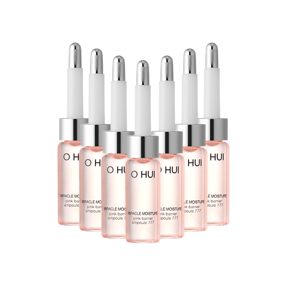 OHUI OHUI Miracle Moisture Pink Barrier Ampoule 777 Set - hydrating - front bottle shot