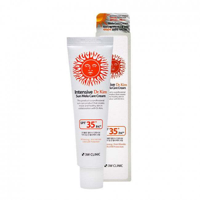 3W CLINIC 3W CLINIC Intensive Dr.Kim Sun Mela Care Cream SPF35+ PA++ 50g - soothing - front bottle shot