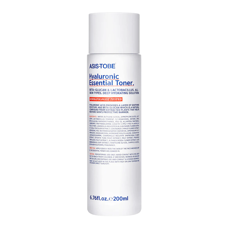ASIS-TOBE ASIS-TOBE Hyaluronic Essential Toner 200ml - hydrating - front bottle shot