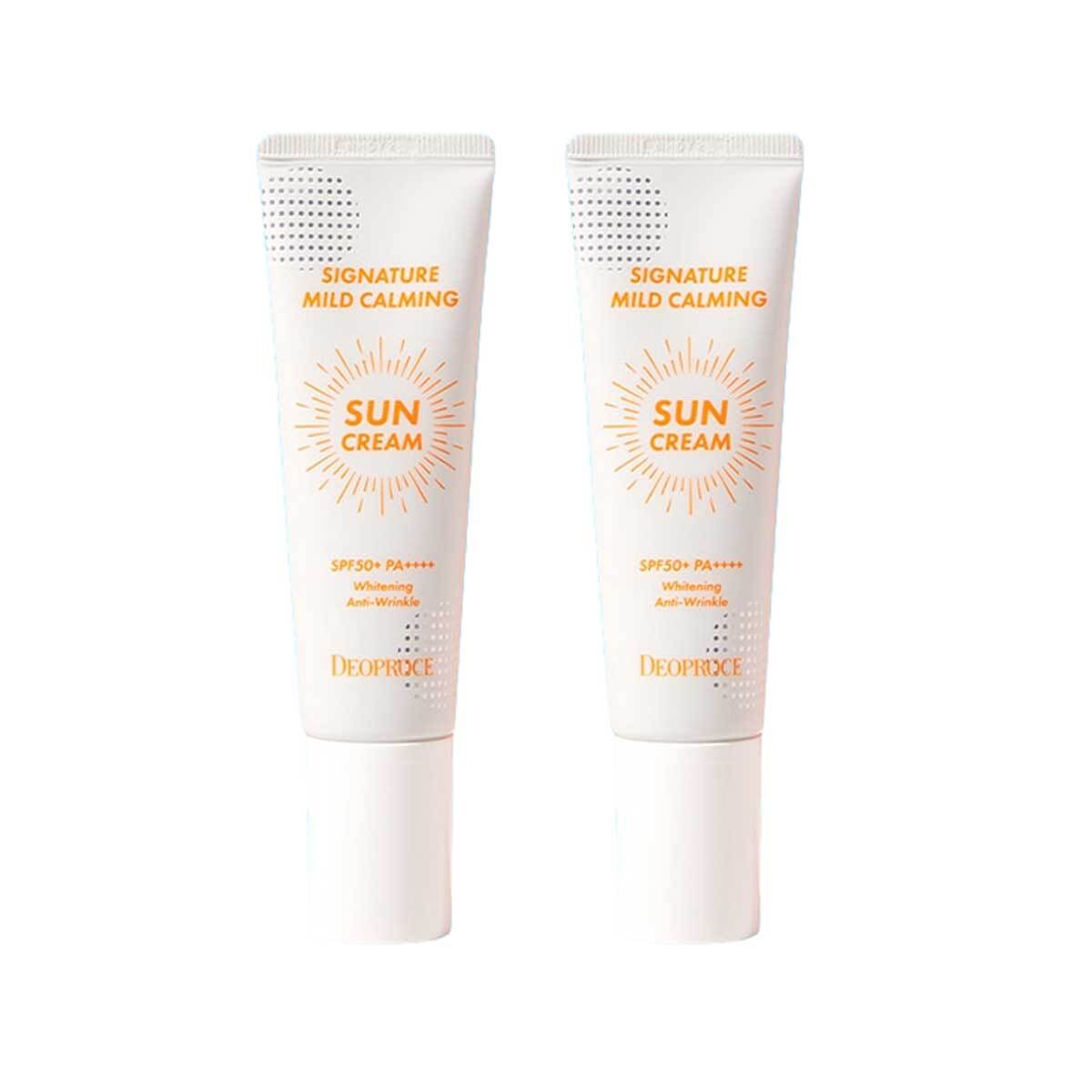 DEOPROCE DEOPROCE Signature Mild Calming Sun Cream 50g x 2ea - soothing - front bottle shot