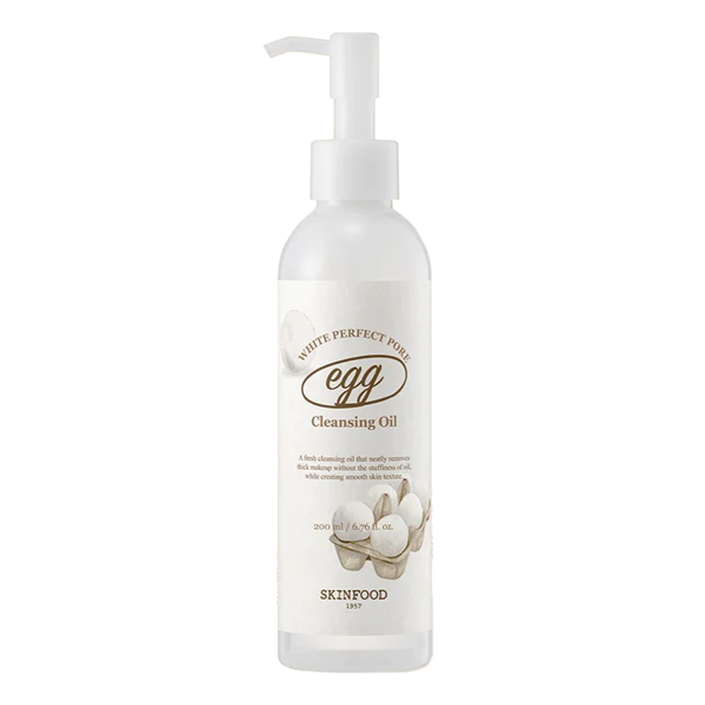 SKINFOOD SKINFOOD Egg White Perfect Pore Cleansing Oil 200ml - soothing - front bottle shot