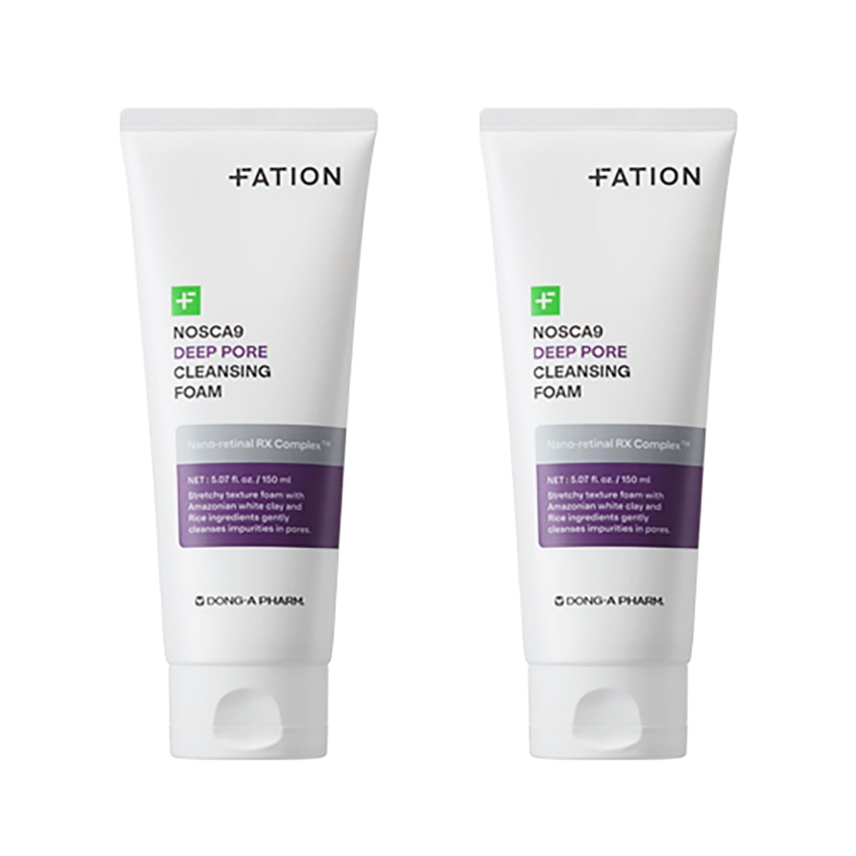 FATION FATION Nosca9 Deep Pore Cleansing Foam 150ml x 2ea - hydrating - front bottle shot
