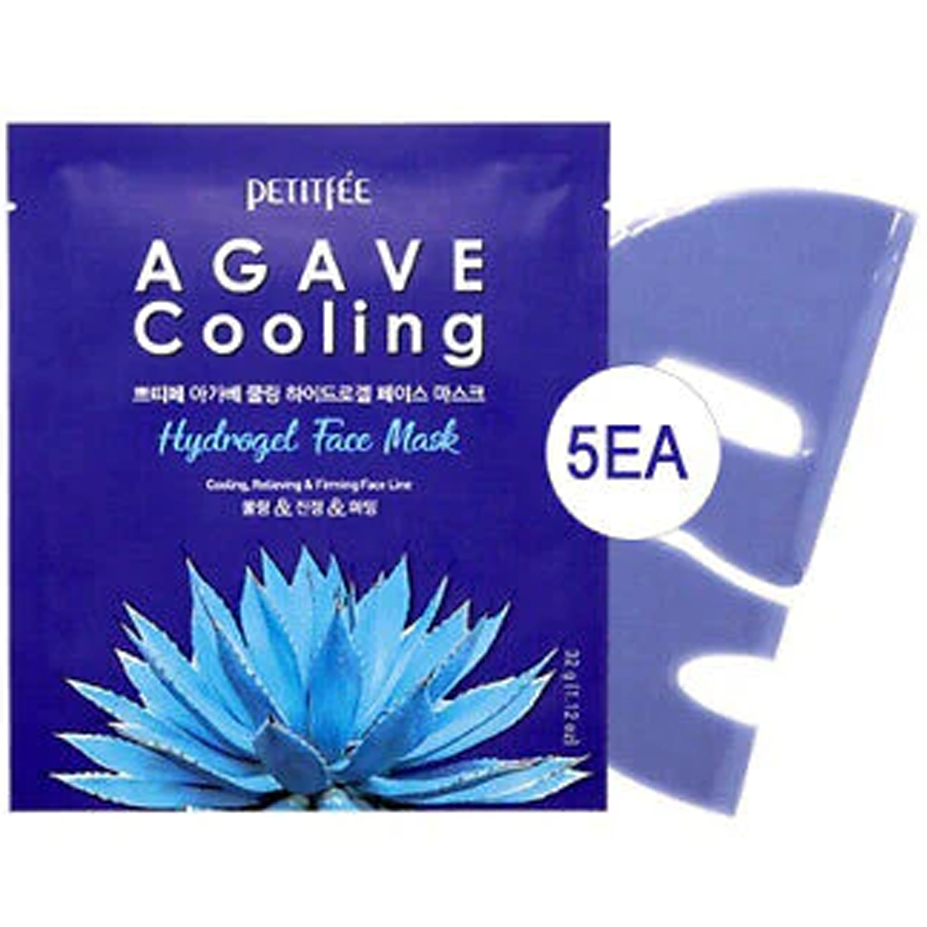 Petitfee PETITFEE Agave Cooling Hydrogel Face Mask 5ea - hydrating - front bottle shot