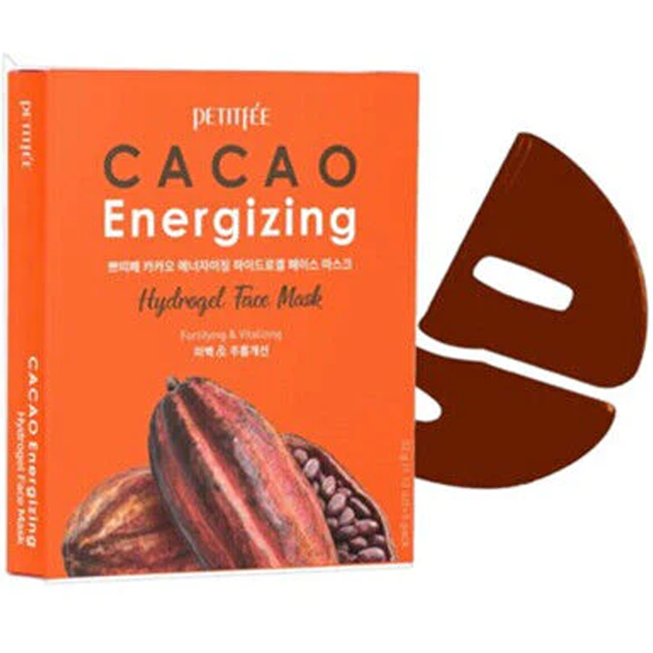 Petitfee PETITFEE Cacao Energizing Hydrogel Face Mask 5ea - hydrating - front bottle shot