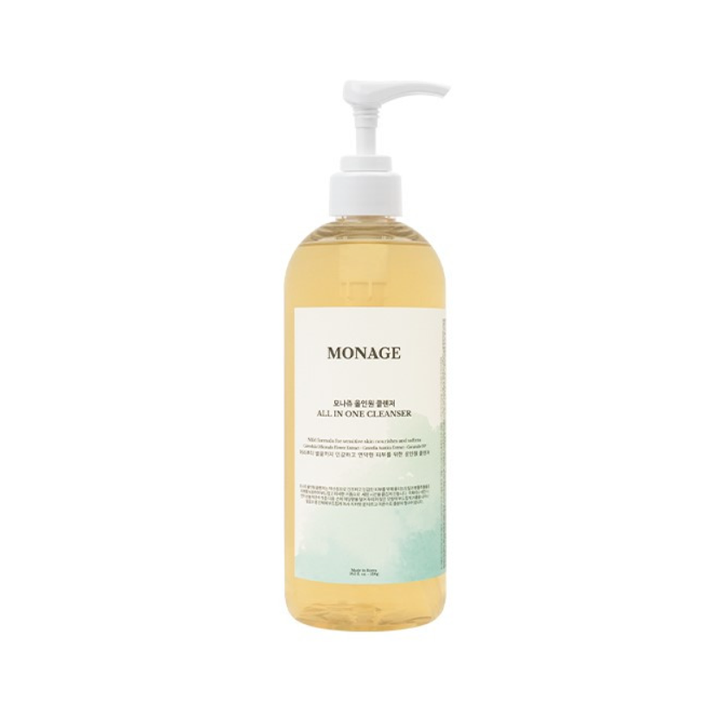 MONAGE MONAGE Vegan All In One Mild Cleanser 520ml - hydrating - front bottle shot