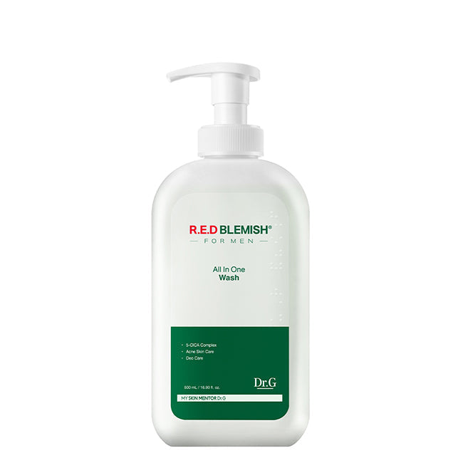 Dr.G Dr.G Red Blemish For Men All In One Wash 500ml - soothing - front bottle shot