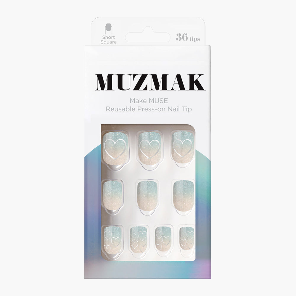 MUZMAK MUZMAK Nail Tips 36pcs #Odd(Short Square) - anti-aging - front bottle shot
