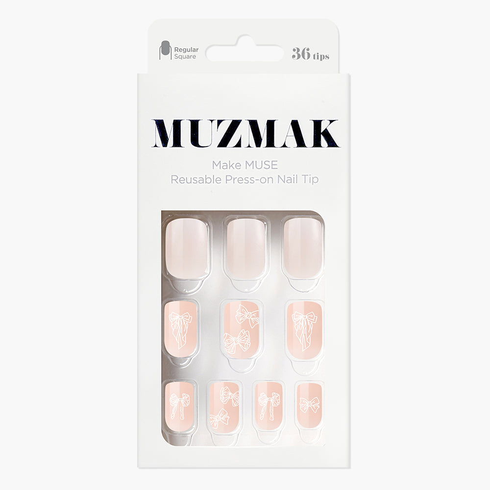 MUZMAK MUZMAK Nail Tips 36pcs #Silhouette(Regular Square) - anti-aging - front bottle shot