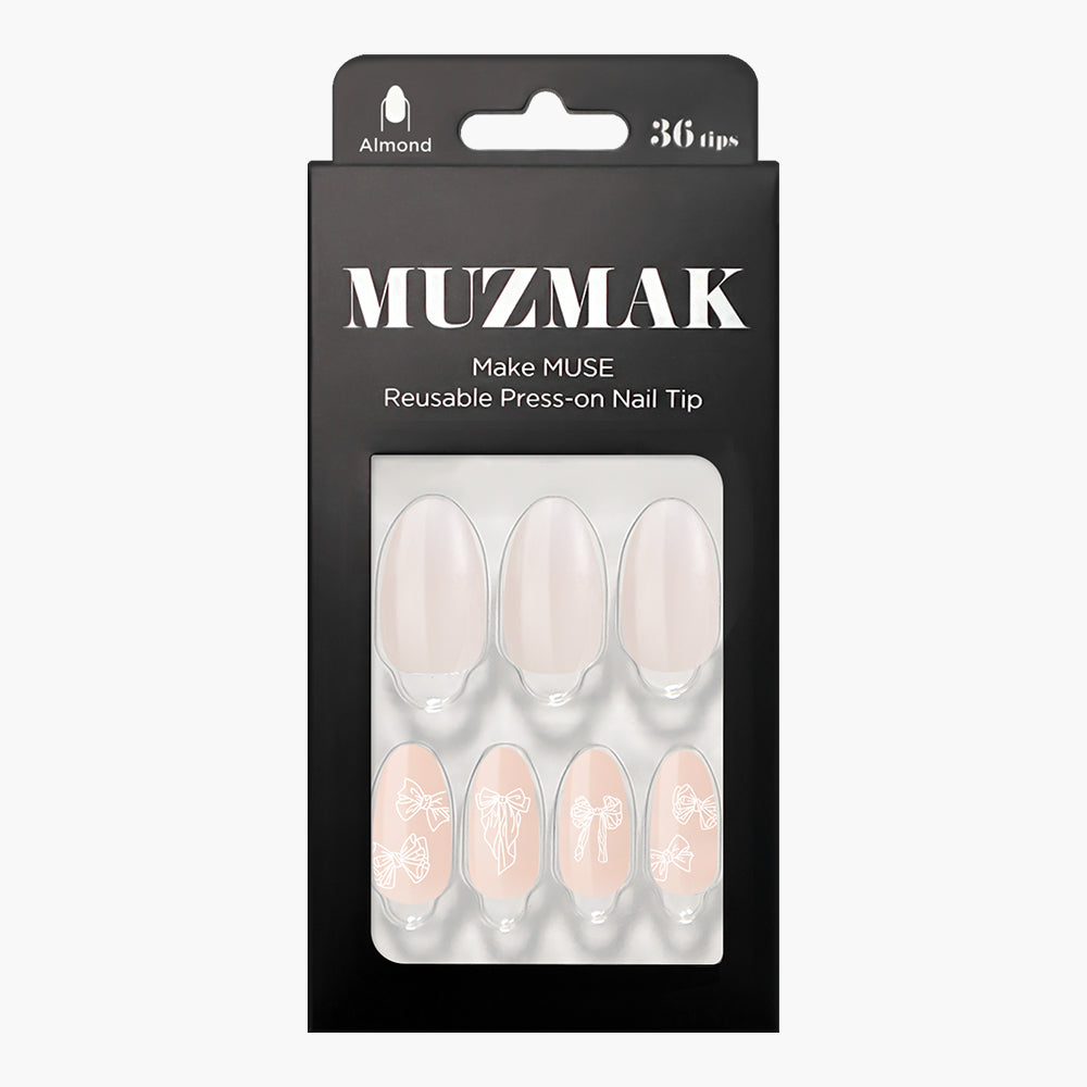 MUZMAK MUZMAK Nail Tips 36pcs #Silhouette(Almond) - anti-aging - front bottle shot