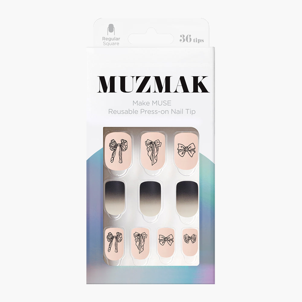 MUZMAK MUZMAK Nail Tips 36pcs #Vintage(Regular Square) - anti-aging - front bottle shot