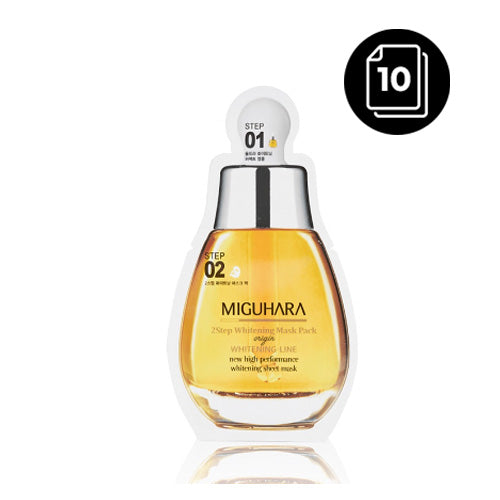 MIGUHARA MIGUHARA 2 step Whitening Mask Pack Origin * 10ea - hydrating - front bottle shot