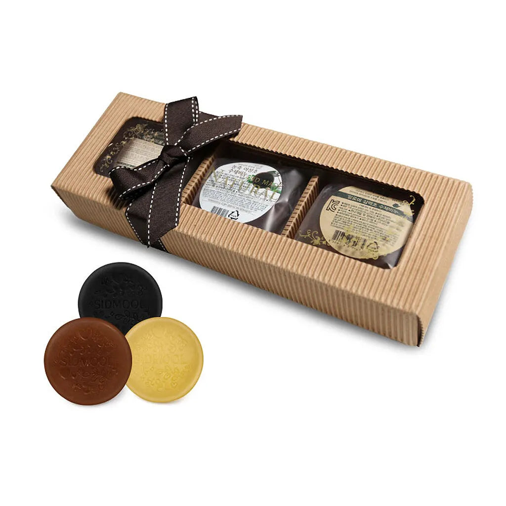 Sidmool Sidmool Soap Gift Set - Charcoal + Houttuynia Cordata + Aloe Saururus 100 g x 3ea - hydrating - front bottle shot