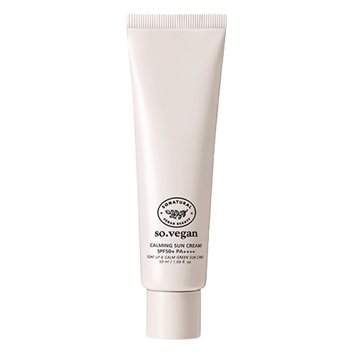 so natural so natural SO Vegan Calming Suncream 50ml SPF50+ PA++++ - soothing - front bottle shot