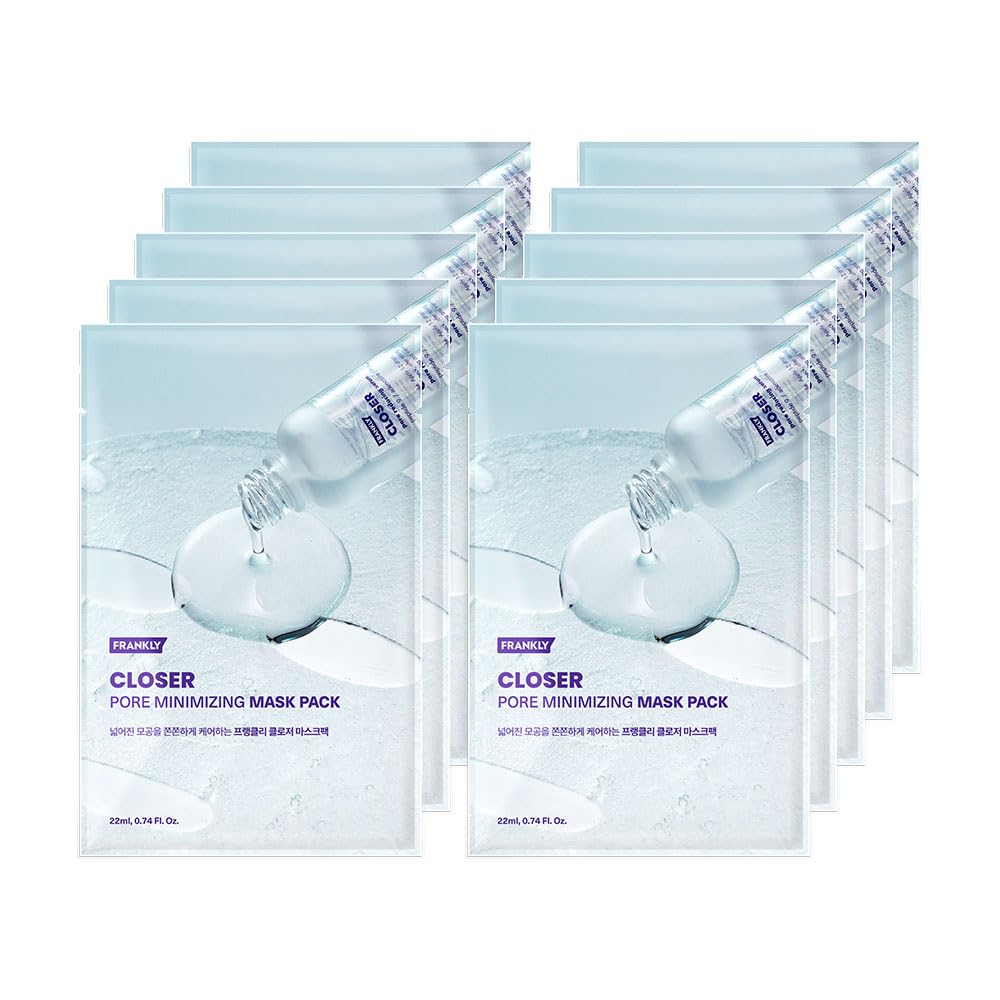 FRANKLY FRANKLY Closer Pore Minimizing Mask Pack 10ea - hydrating - front bottle shot