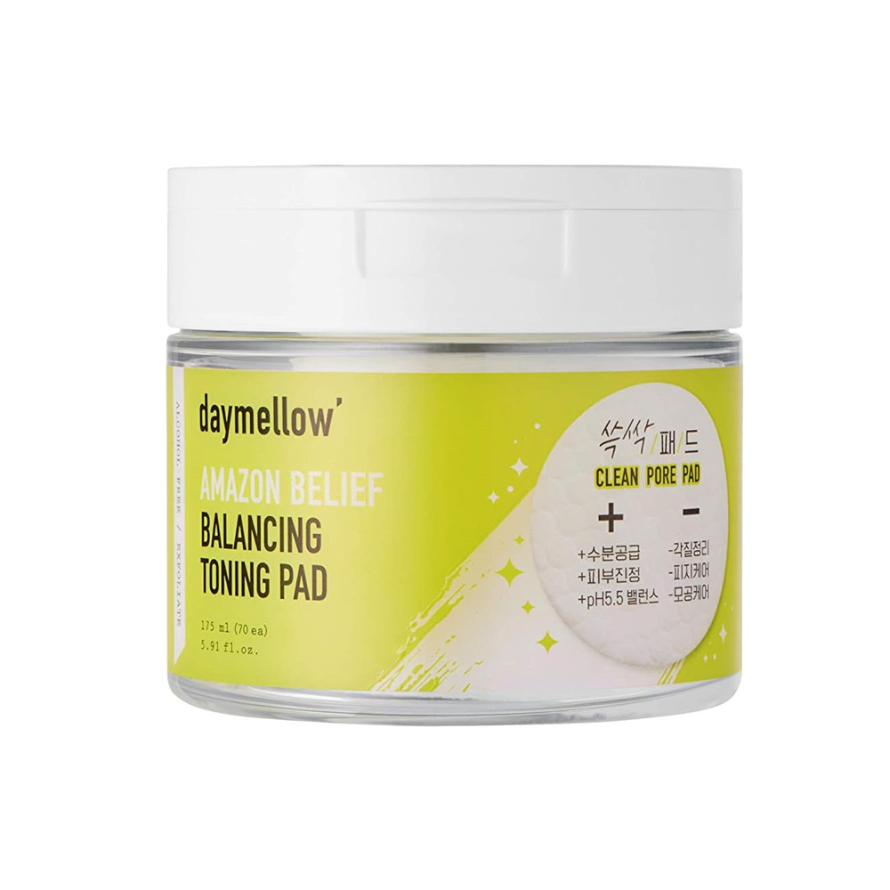 Daymellow Daymellow Amazon Belief Balancing Peeling Pad 70pcs - exfoliating - front bottle shot