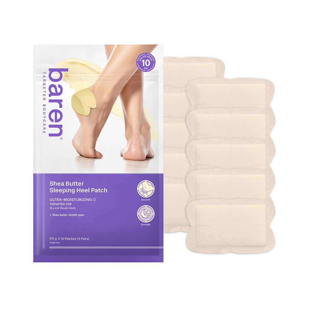baren baren Shea Butter Sleeping Heel Patch 10pcs - hydrating - front bottle shot