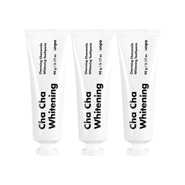 unpa unpa Cha Cha Premium Vivid Whitening Toothpaste 90g 3 Pack - soothing - front bottle shot