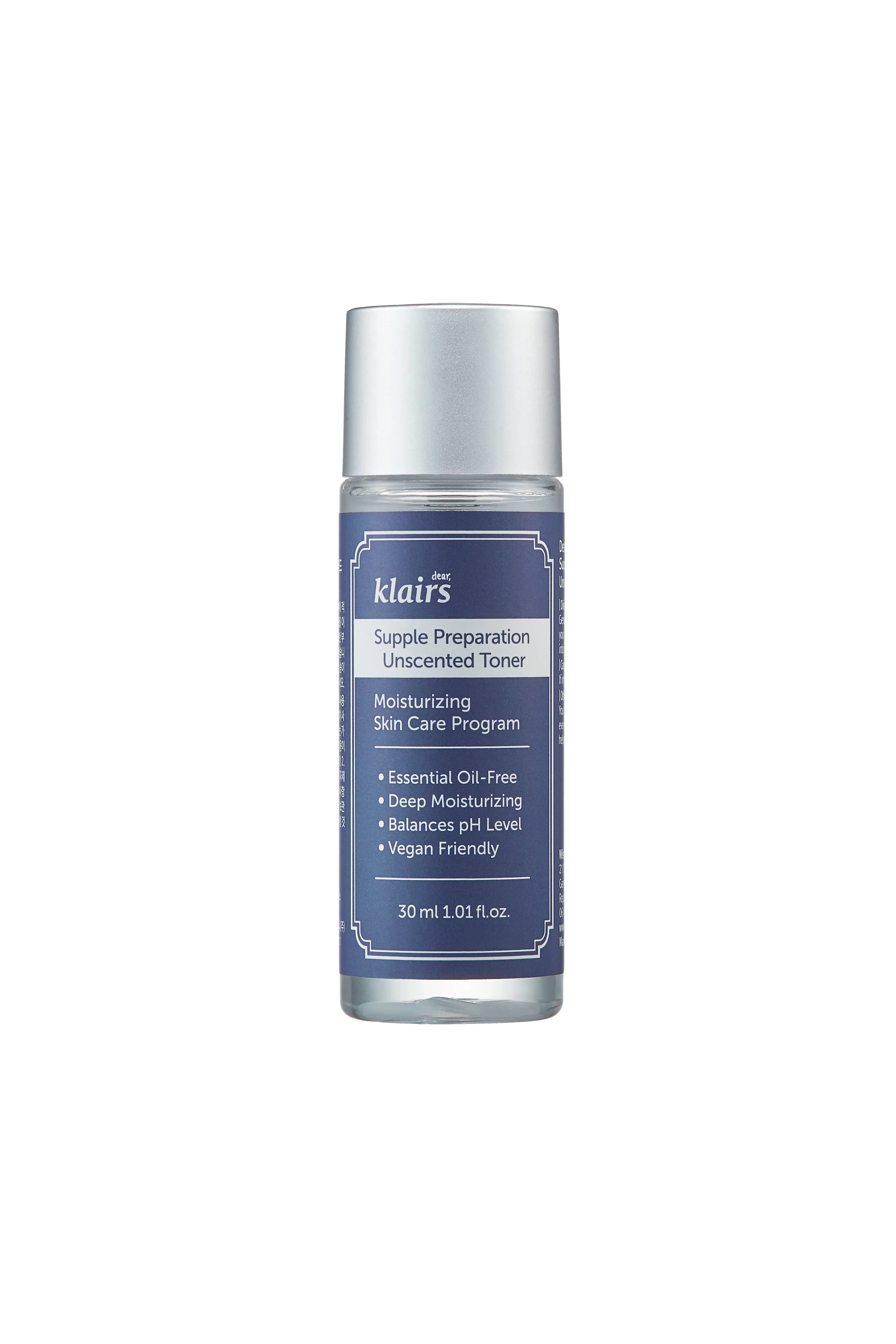 dear, klairs dear, klairs Supple Preparation Unscented Toner 30ml - nourishing - front bottle shot