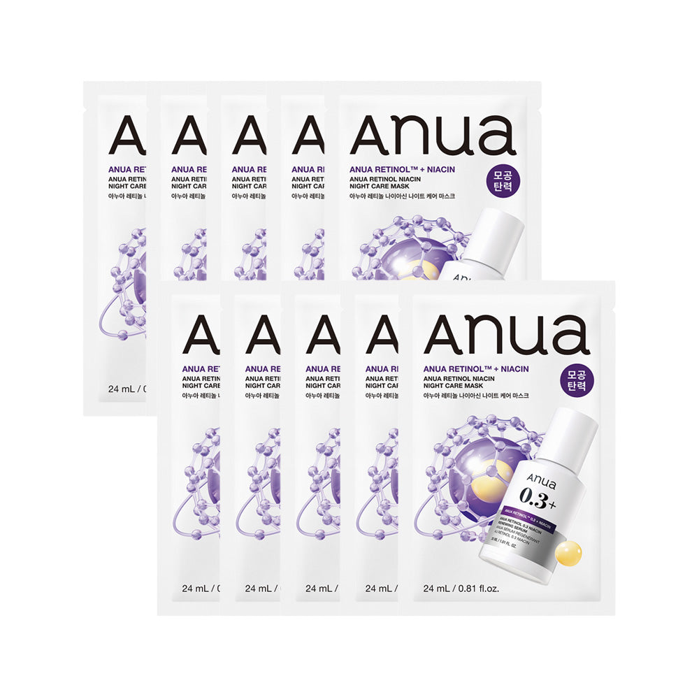 Anua Anua Retinol Niacin Night Care Mask * 10ea - daily care - front bottle shot