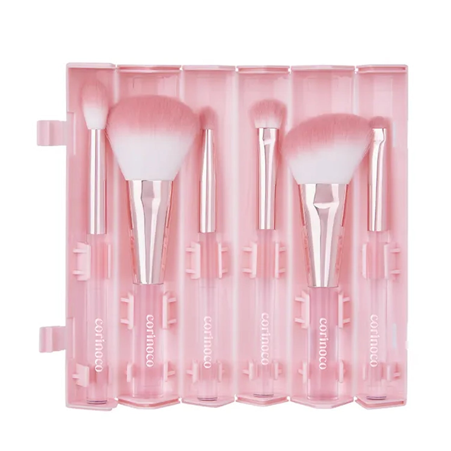 CORINGCO Coringco Pink Roll Makeup Brush Set 6pcs - daily care - front bottle shot