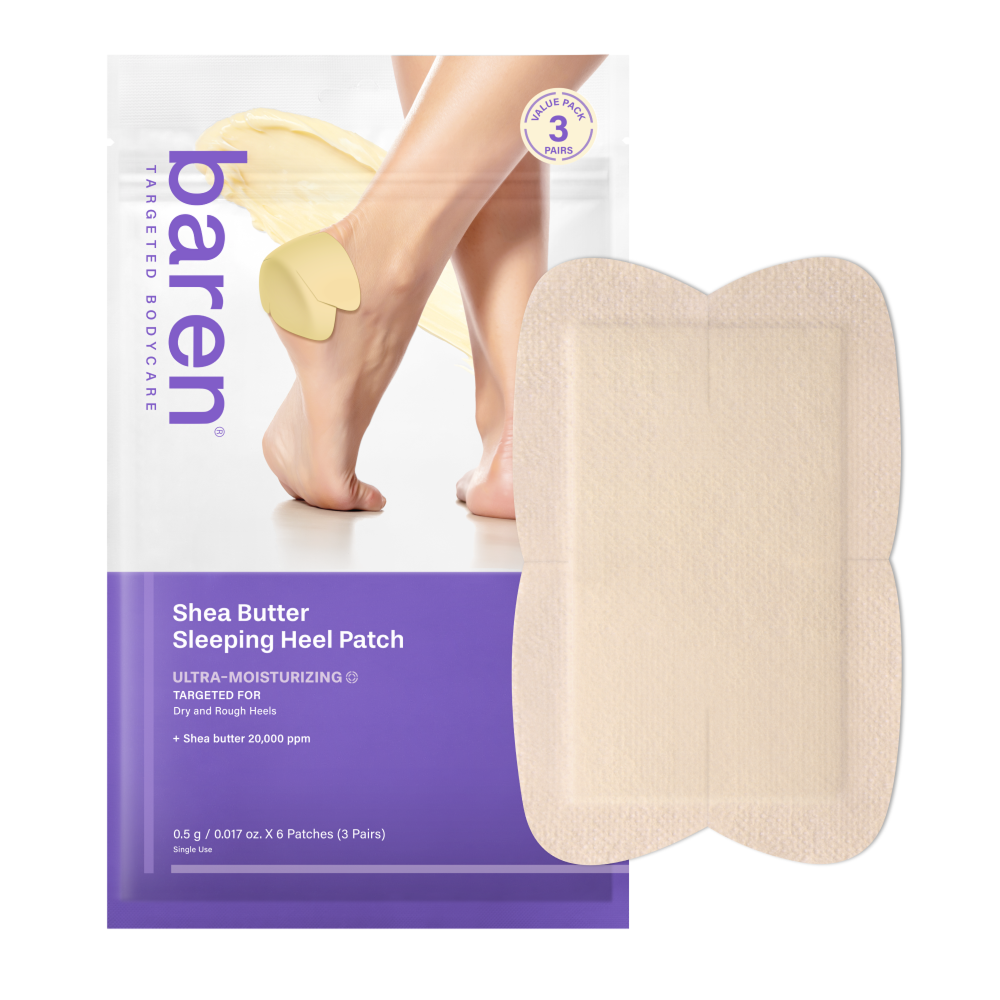 baren baren Shea Butter Sleeping Heel Patch 6pcs - hydrating - front bottle shot