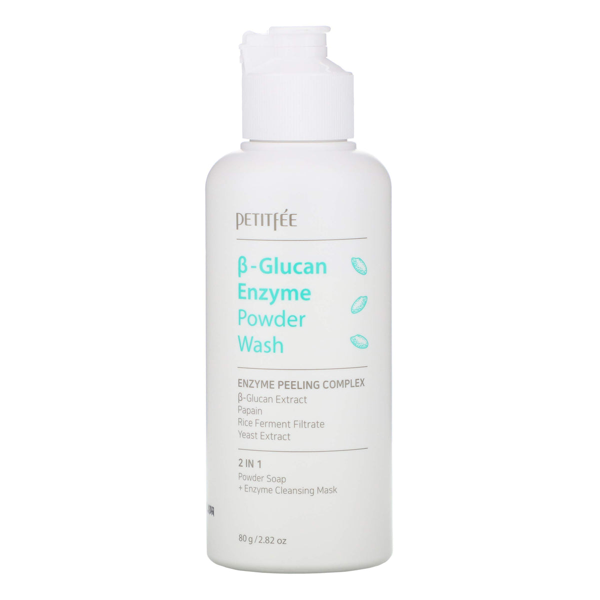 Petitfee Petitfee β-Glucan Enzyme Powder Wash 80g - cleansing - front bottle shot