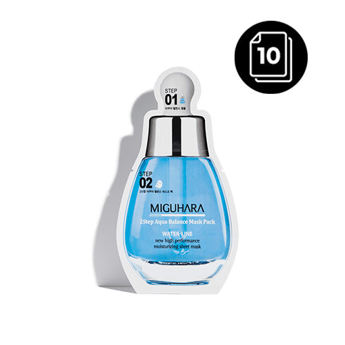 MIGUHARA MIGUHARA 2 step Aqua Balance Mask Pack * 10ea - hydrating - front bottle shot
