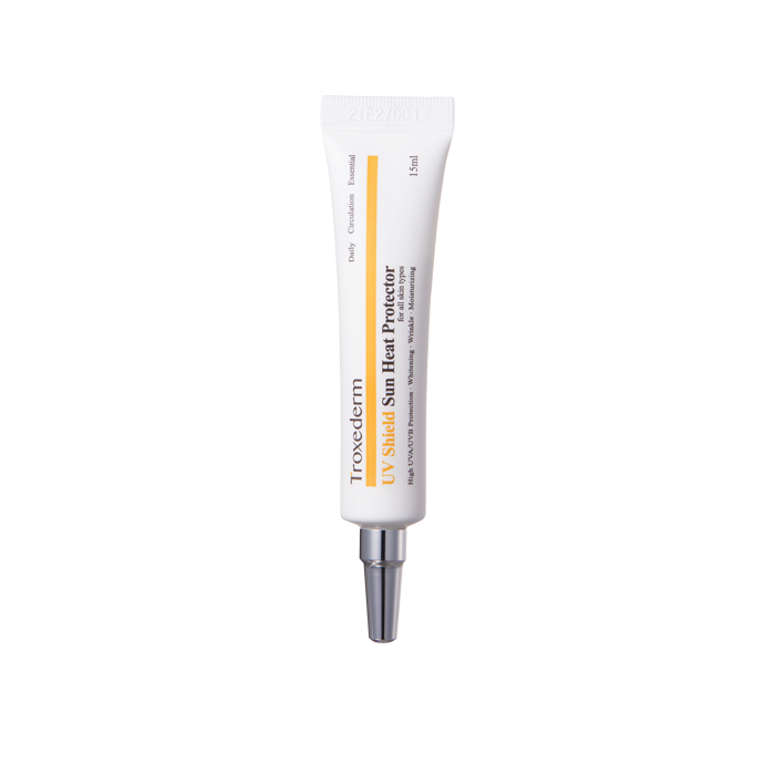 Troxederm Troxederm UV Shield Sun Heat Protector 15ml SPF 50+ PA ++++ - hydrating - front bottle shot