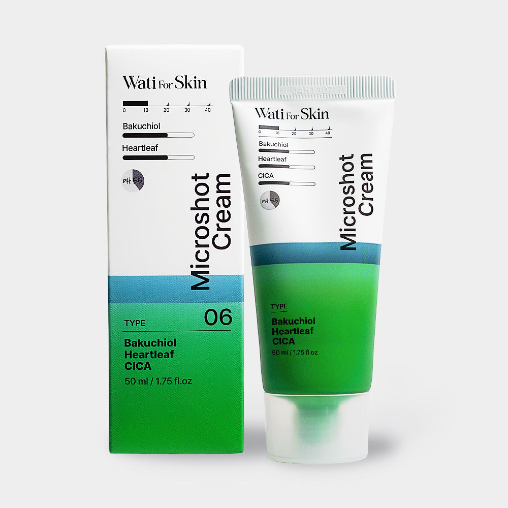 Wati For Skin Wati For Skin Bakuchiol Heartleaf CICA Microshot Cream 50ml - hydrating - front bottle shot