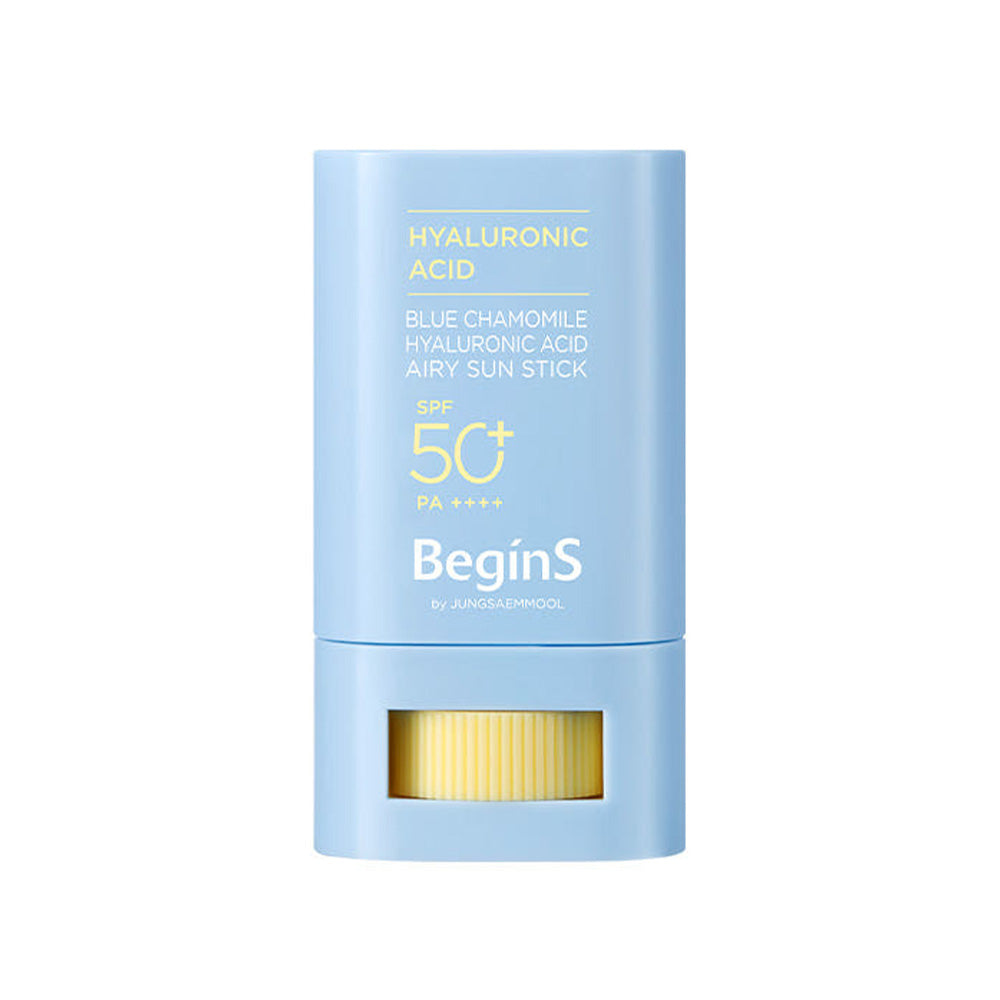 JUNG SAEM MOOL JUNGSAEMMOOL BeginS By JUNGSAEMMOOL Blue Chamomile Hyaluronic Acid Airy Sun Stick 15g - hydrating - front