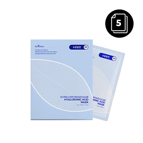 Isntree ISNTREE ULTRA-LOW MOLECULAR HYALURONIC ACID MASK 5ea - hydrating - front bottle shot