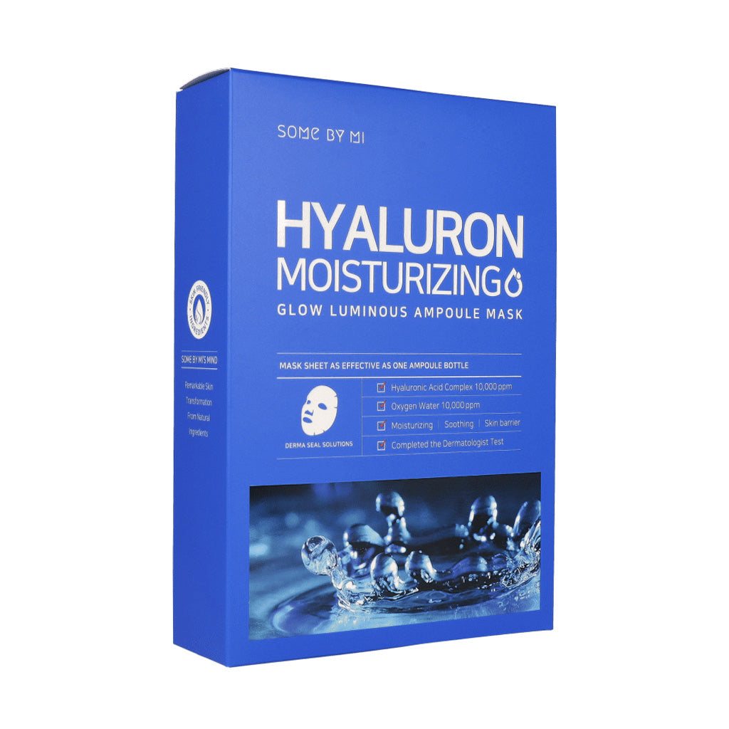 SOME BY MI SOME BY MI Glow Luminous Ampoule Mask 02 Hyaluron Moisturizing 25g x 10ea - hydrating - front bottle shot