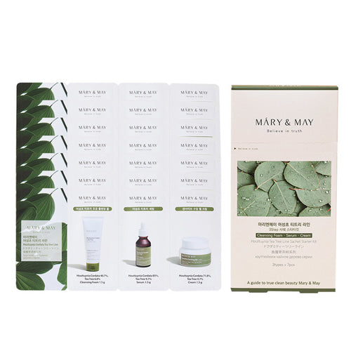 Mary&May Mary&May Houttuynia TeaTree Line 3Step Sachet Starter Kit 7pcs - pore care - front bottle shot