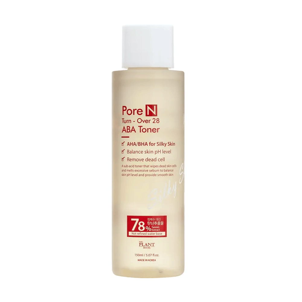 THE PLANT BASE THE PLANT BASE Pore N Turn-Over 28 AHA BHA Toner 150ml - hydrating - front bottle shot