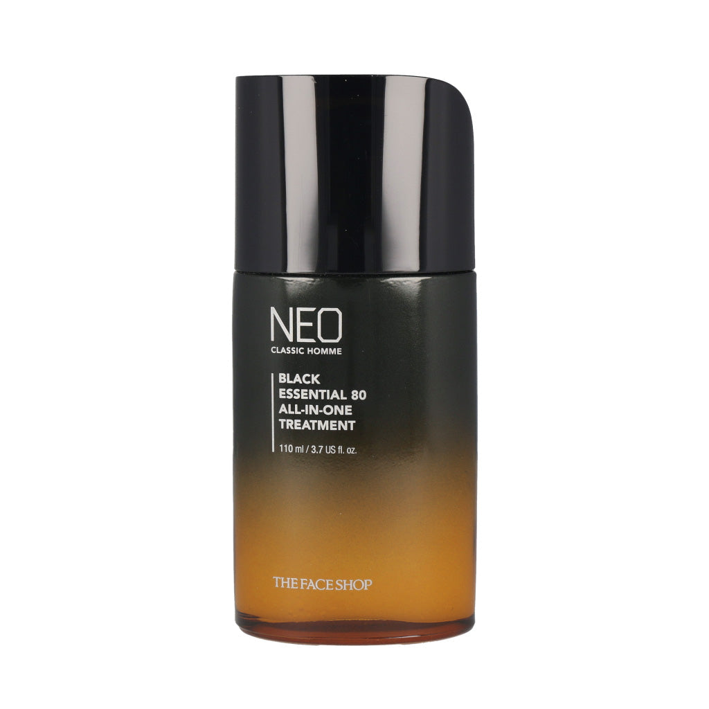 THE FACE SHOP THE FACE SHOP NEO CLASSIC HOMME Black Essential 80 All in One Treatment 110ml - hydrating - front bottle shot
