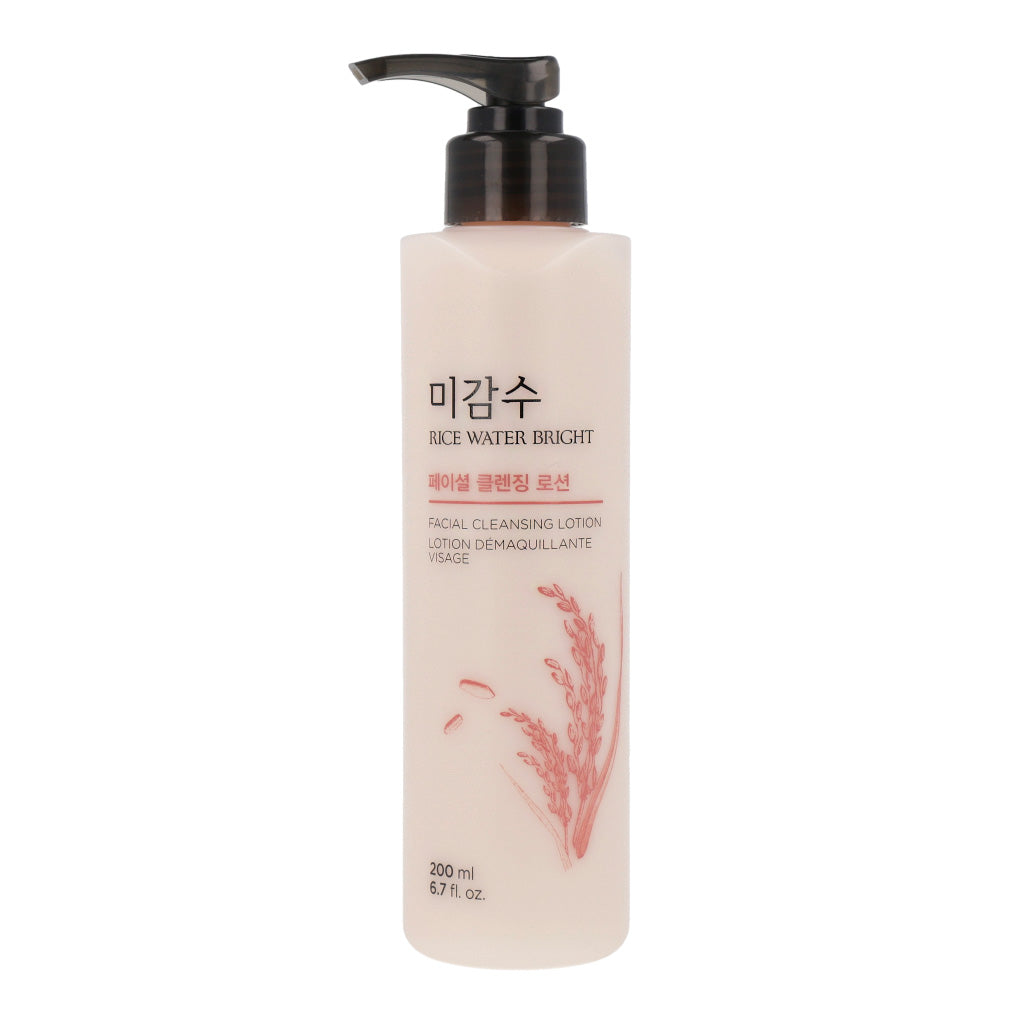 THE FACE SHOP THE FACE SHOP Rice Water Bright Cleansing Lotion 200ml - brightening - front bottle shot