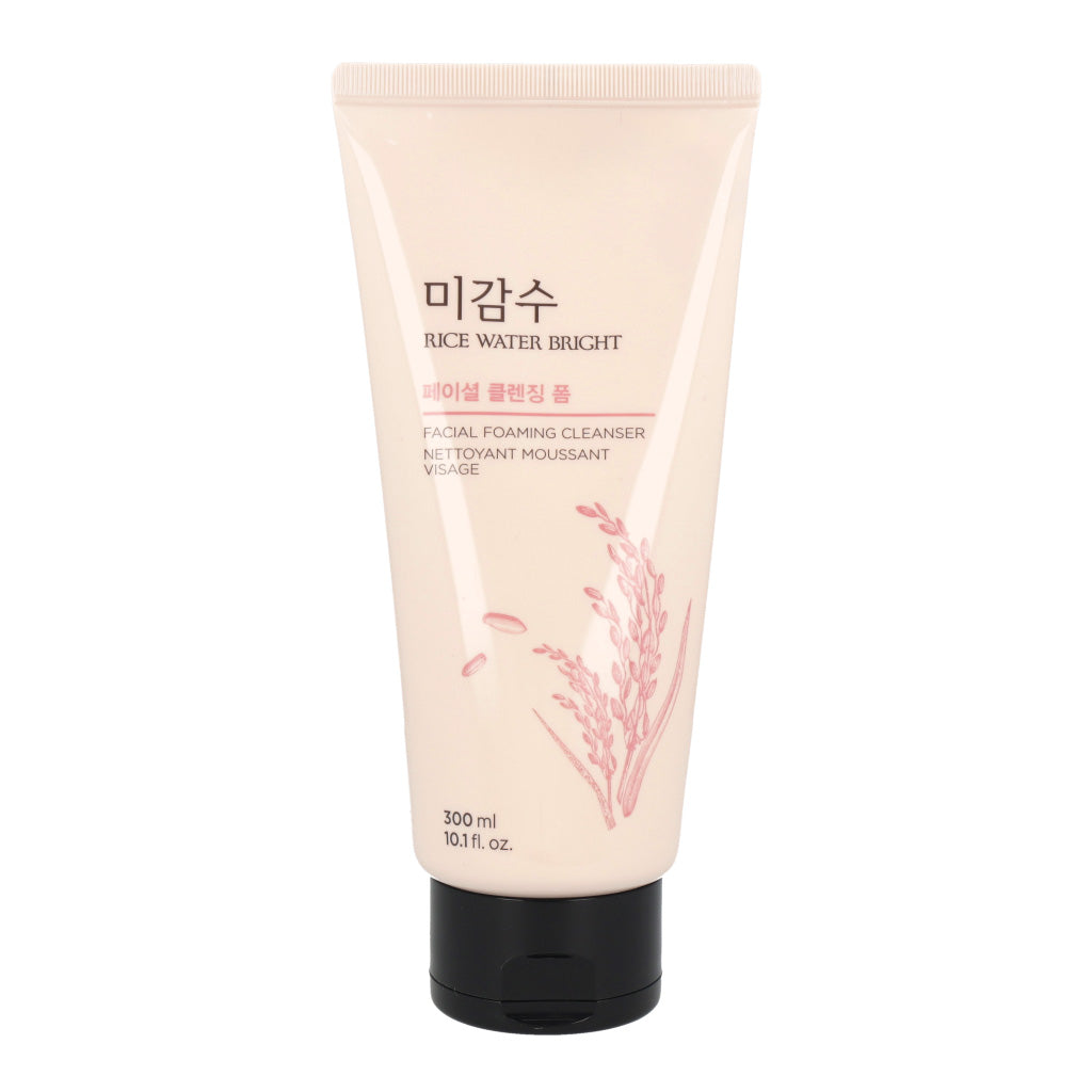 THE FACE SHOP The FACE Shop Rice Water Bright Facial Foaming Cleanser 300ml - cleansing - front bottle shot