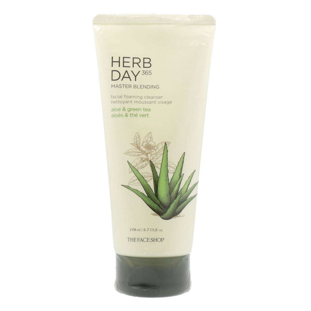 THE FACE SHOP THE FACE SHOP Herb Day 365 Master Blending Cleanser 170ml Aloe - hydrating - front bottle shot